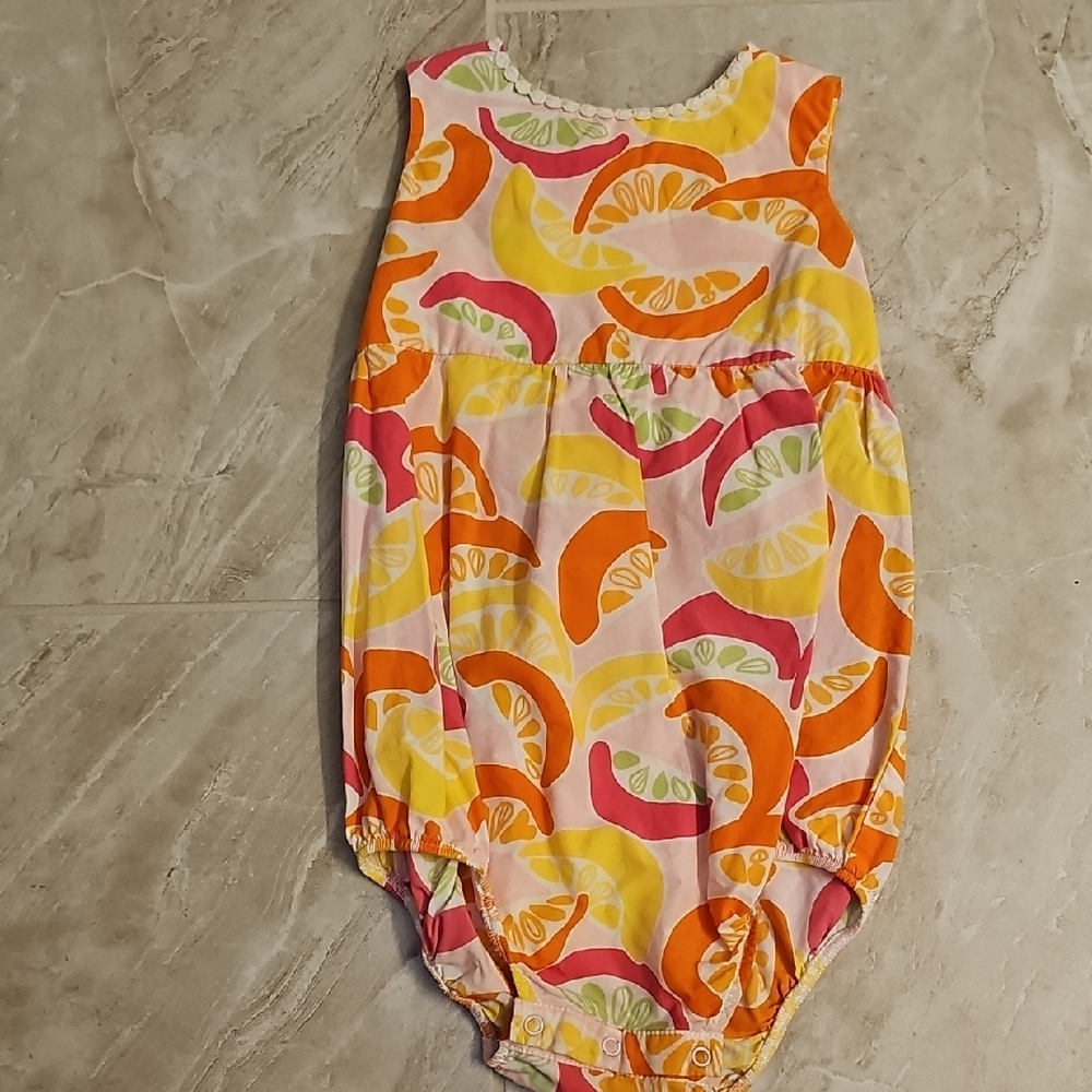 Colorful Citrus Print Baby Romper